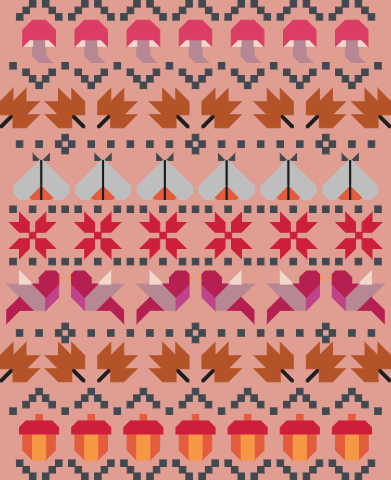 Fair Isle Forest Block of the Month Quilt Kit (Harvest Festival) - PREORDER