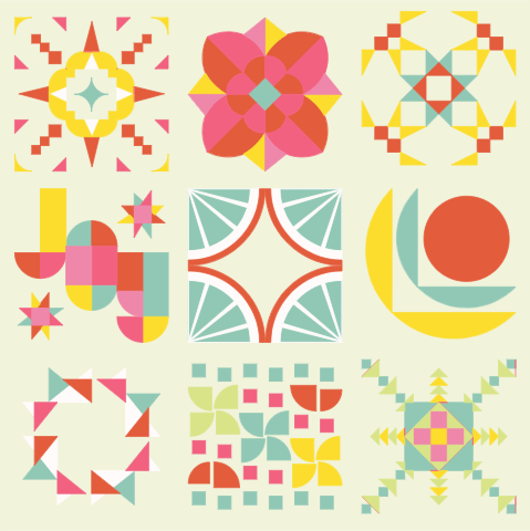 Solstice Sampler Quilt Kit (Pool Party)