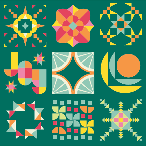 Solstice Sampler Quilt Kit (Holly Jolly)