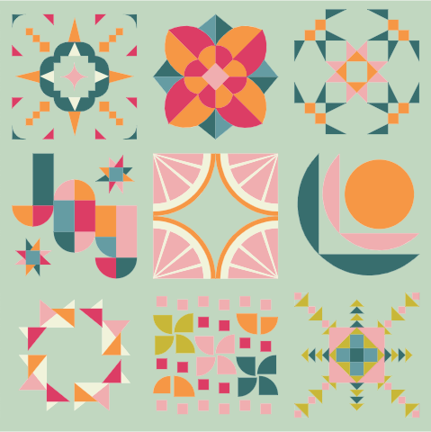 Solstice Sampler Quilt Kit (Mint Julep)