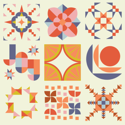 Solstice Sampler Quilt Kit (Berry Cobbler)