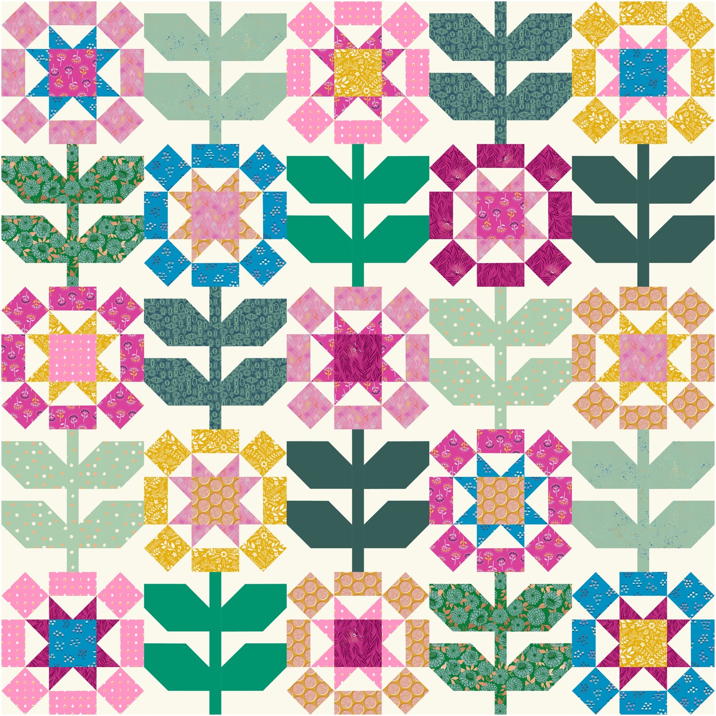 Wildflower Mix Quilt Kit (Stems and Blooms)