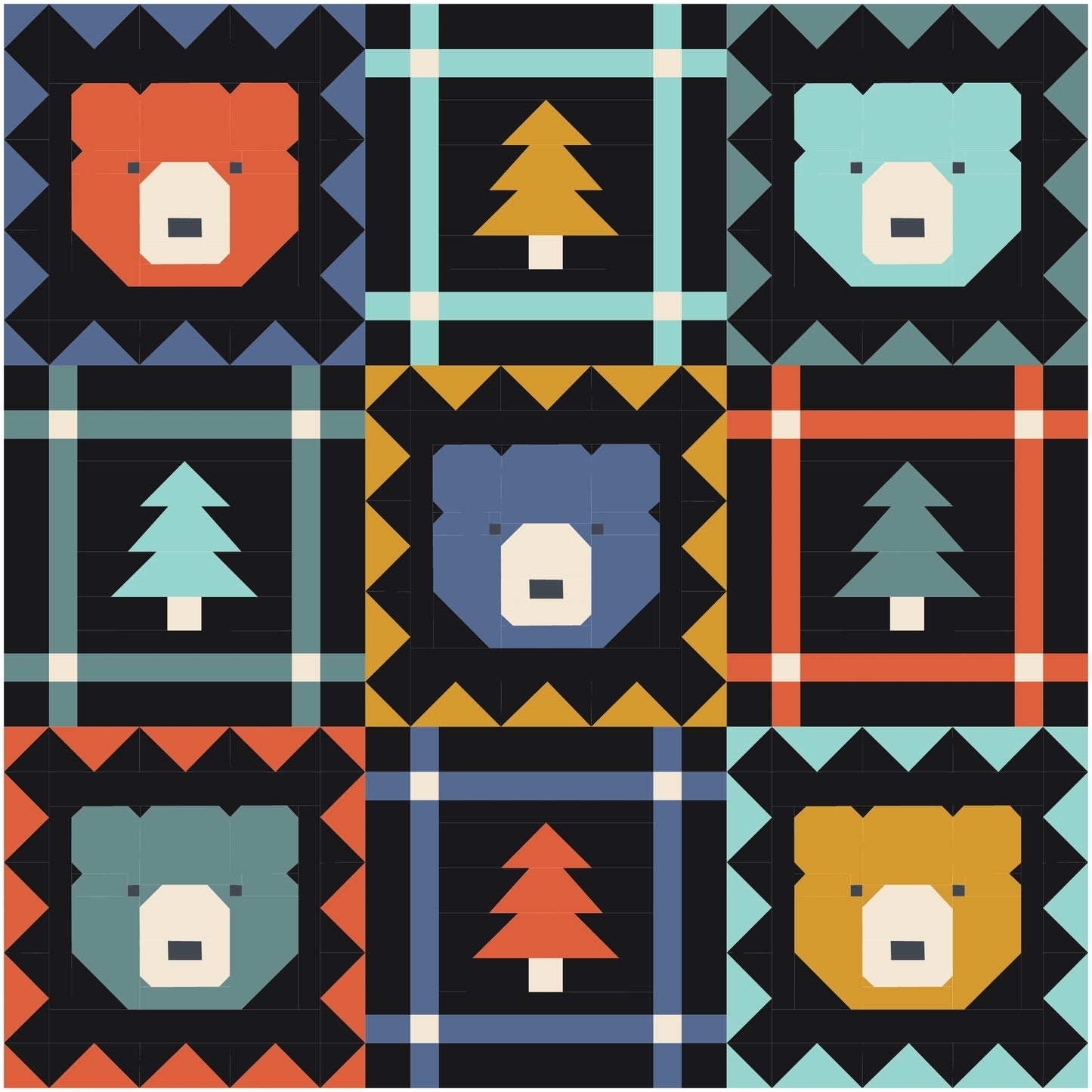 Grizzly Grove Quilt Kit (After Dark)