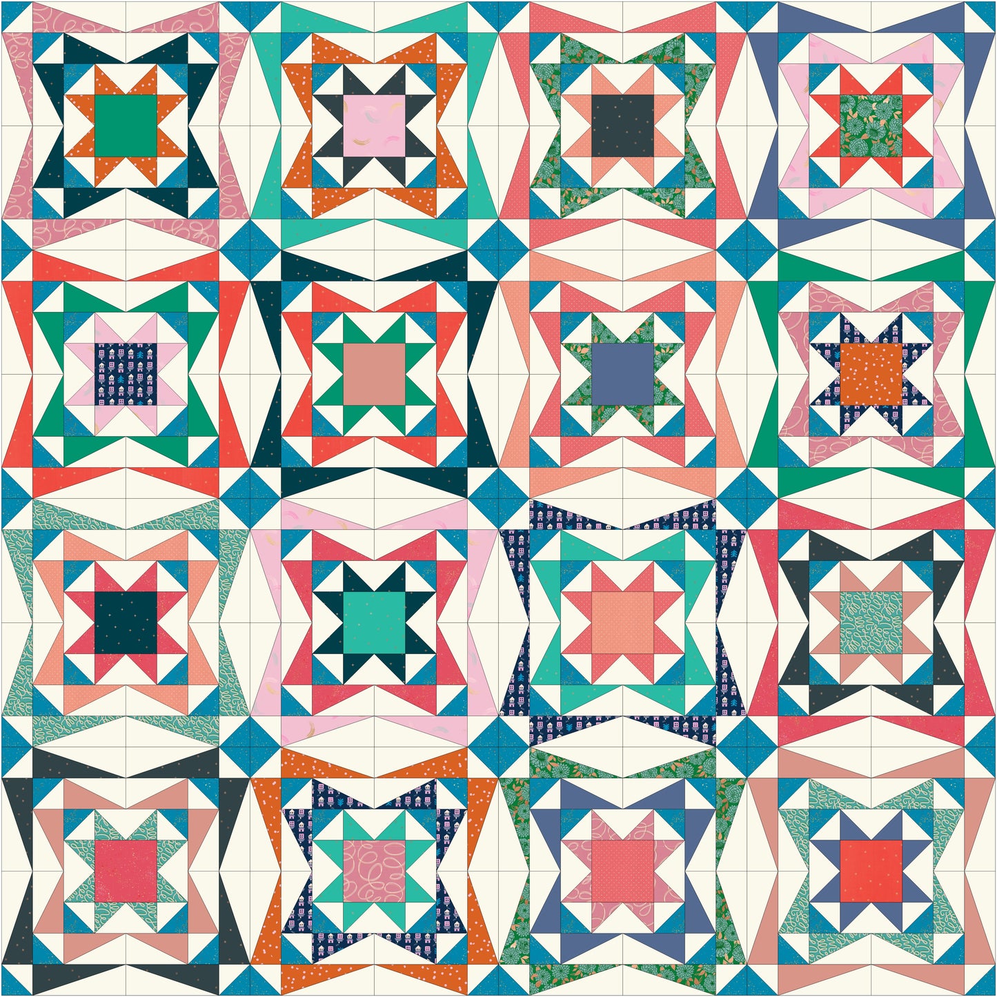 Sunkissed Stars Quilt Kit (Palm Springs Christmas)