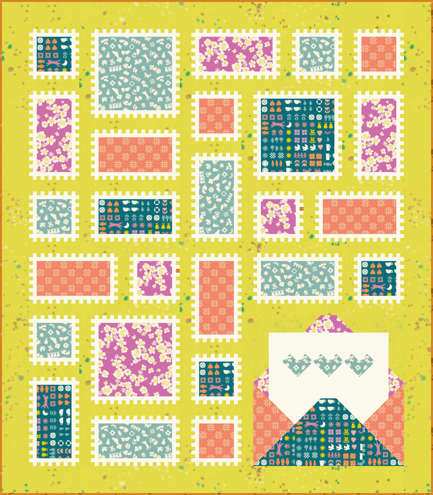 Happy Mail Quilt Kit (Papercuts 2 - Citron)