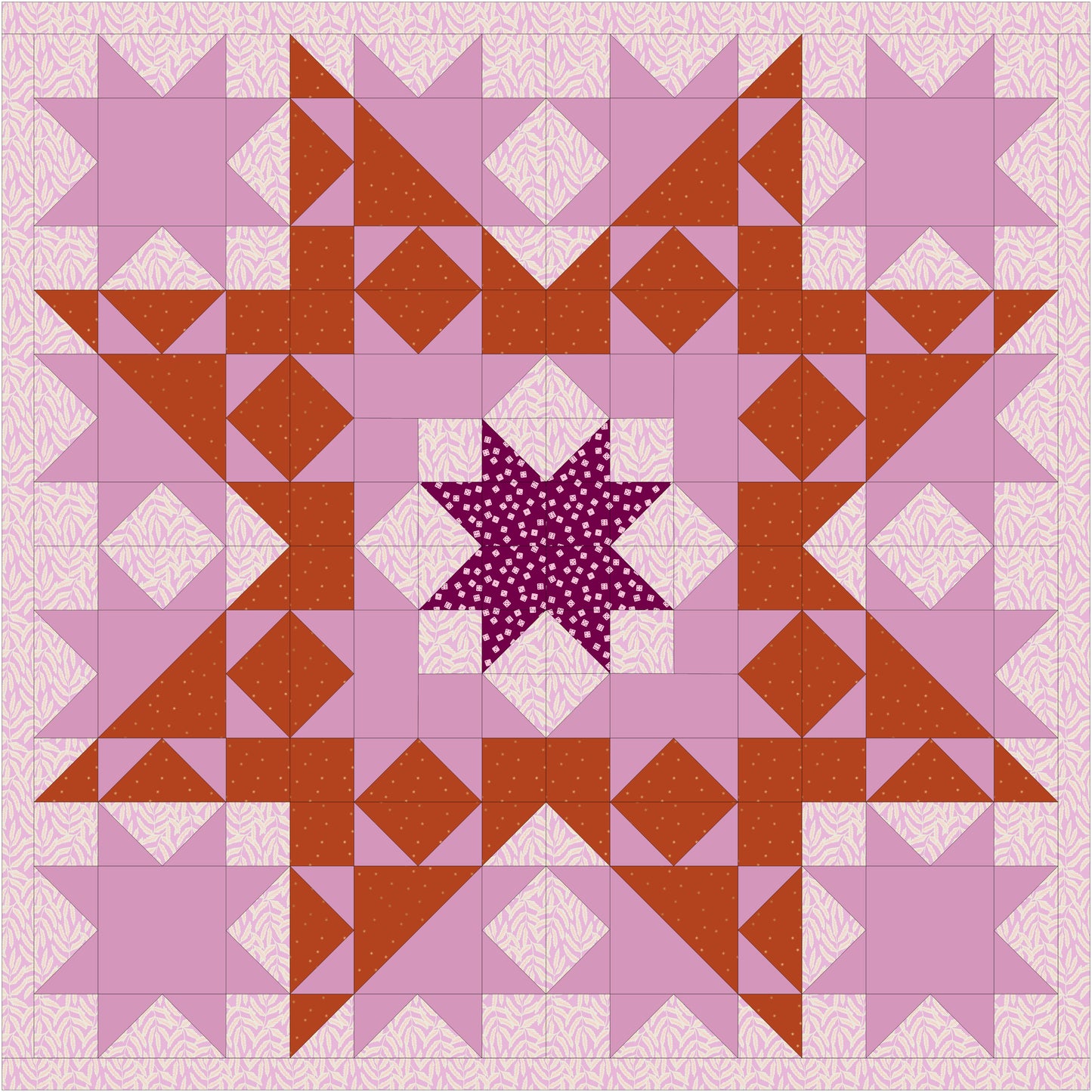 Sawtooth Starshine Quilt Kit (Cherry Blossom)