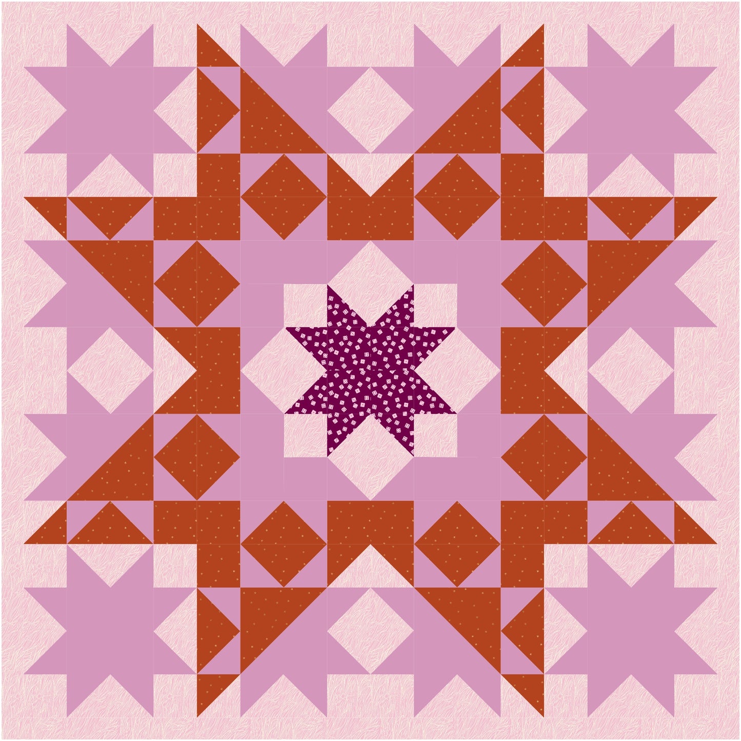 Sawtooth Starshine Quilt Kit (Cherry Blossom)