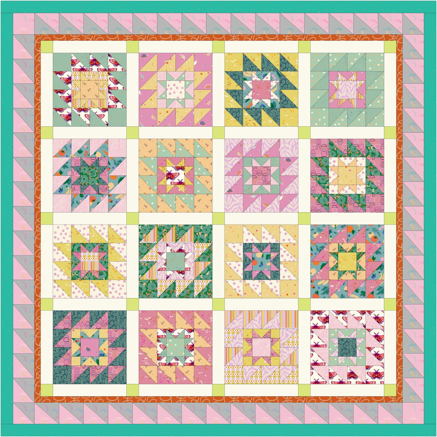 Stella Rose Quilt Kit (Melon Ball)