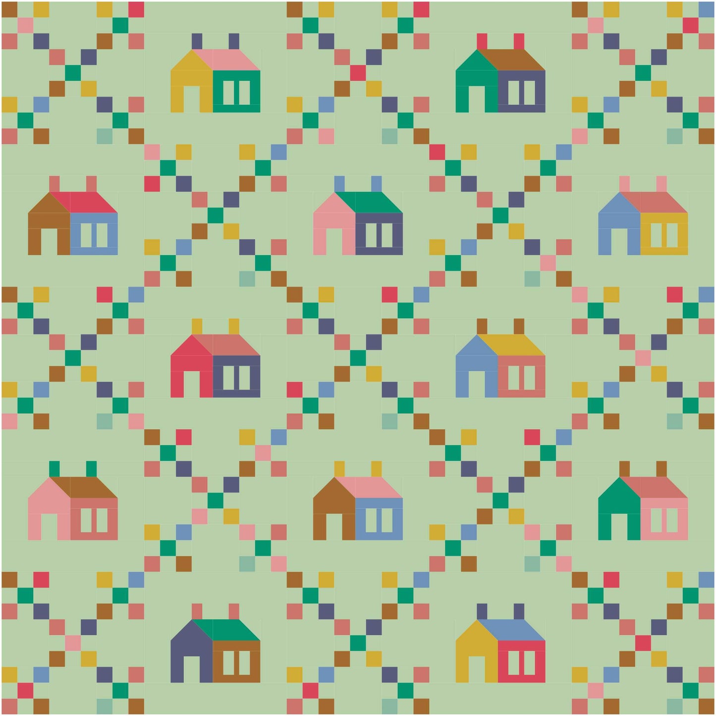 Sugar House Quilt Kit (Grass is Greener)
