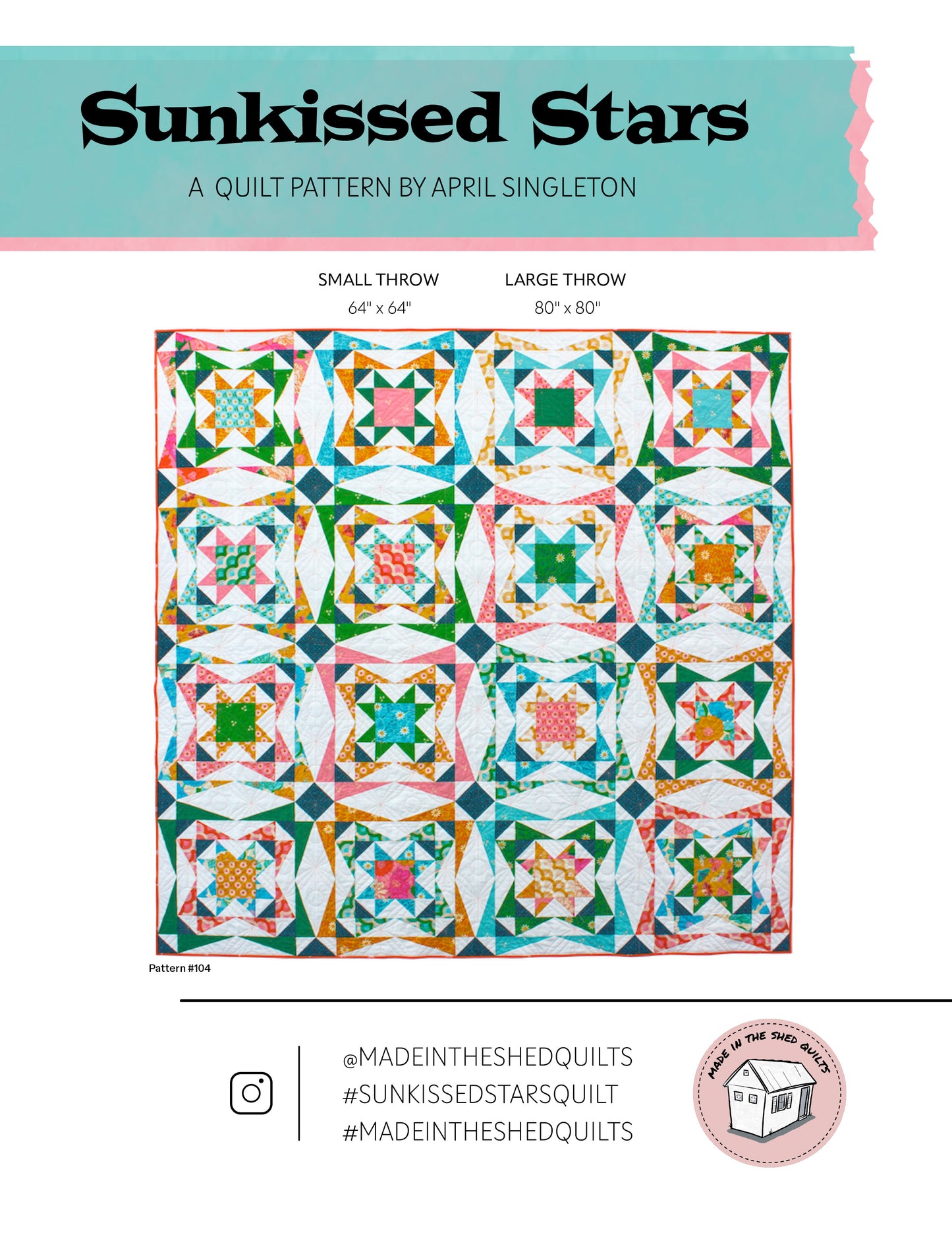 Sunkissed Stars Quilt Pattern (PDF Download)