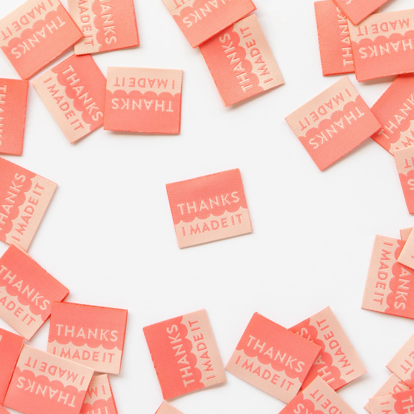 Thanks I Made It Quilt Labels - Coral