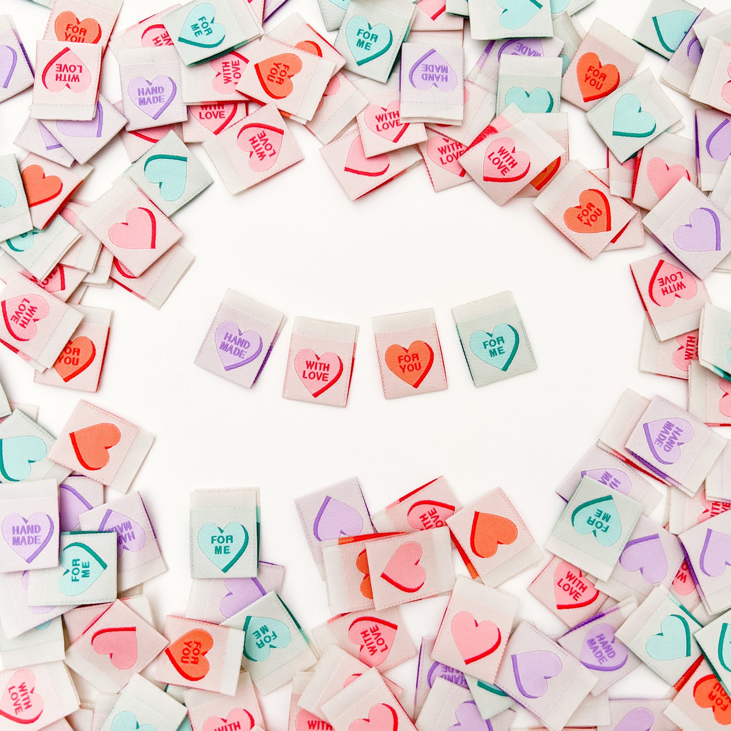 Valentine's Day Candy Heart Quilt Labels