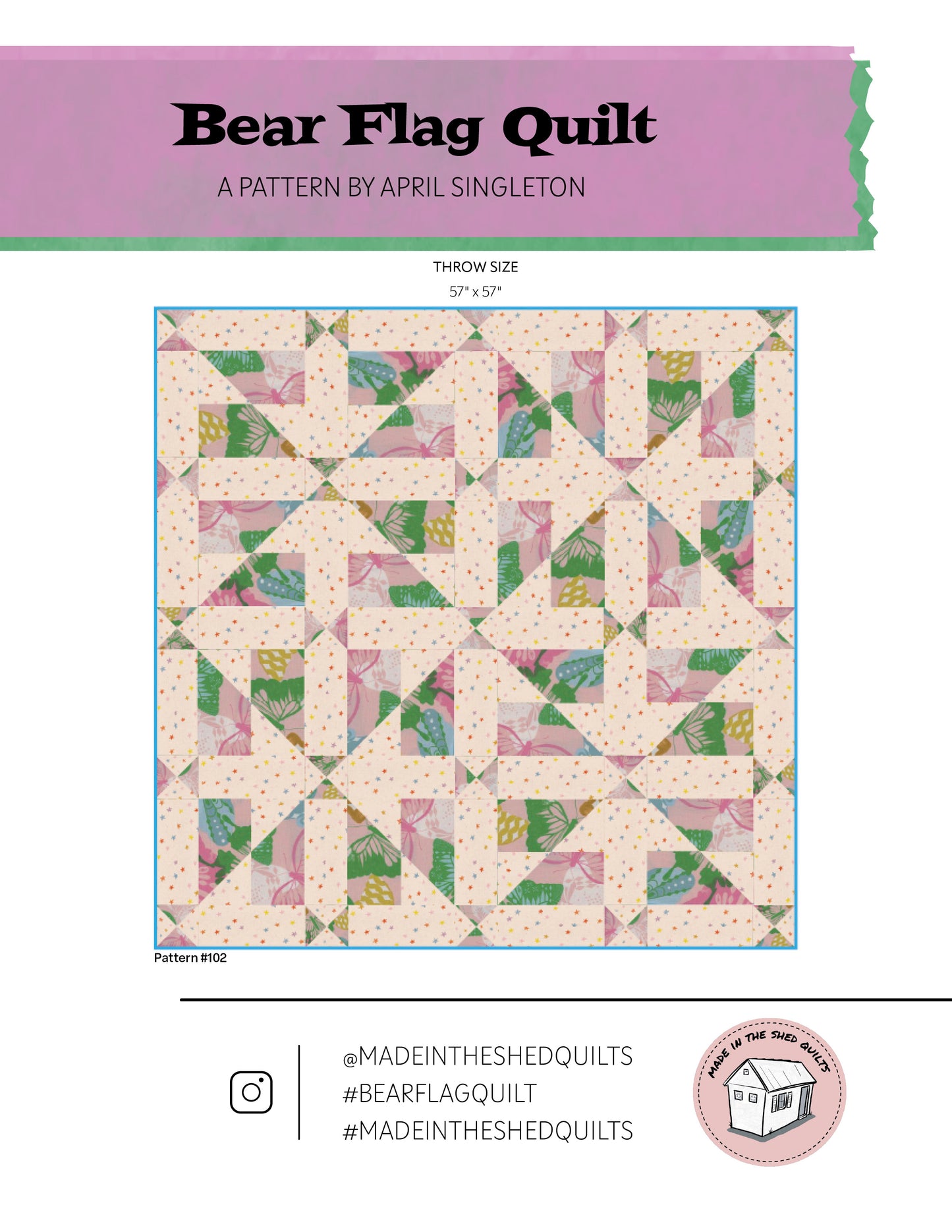 Bear Flag Quilt Pattern (PDF Download)