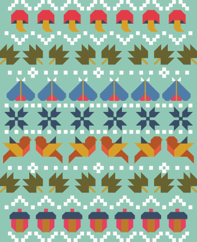 Fair Isle Forest Block of the Month Quilt Kit (First Snowfall) - PREORDER