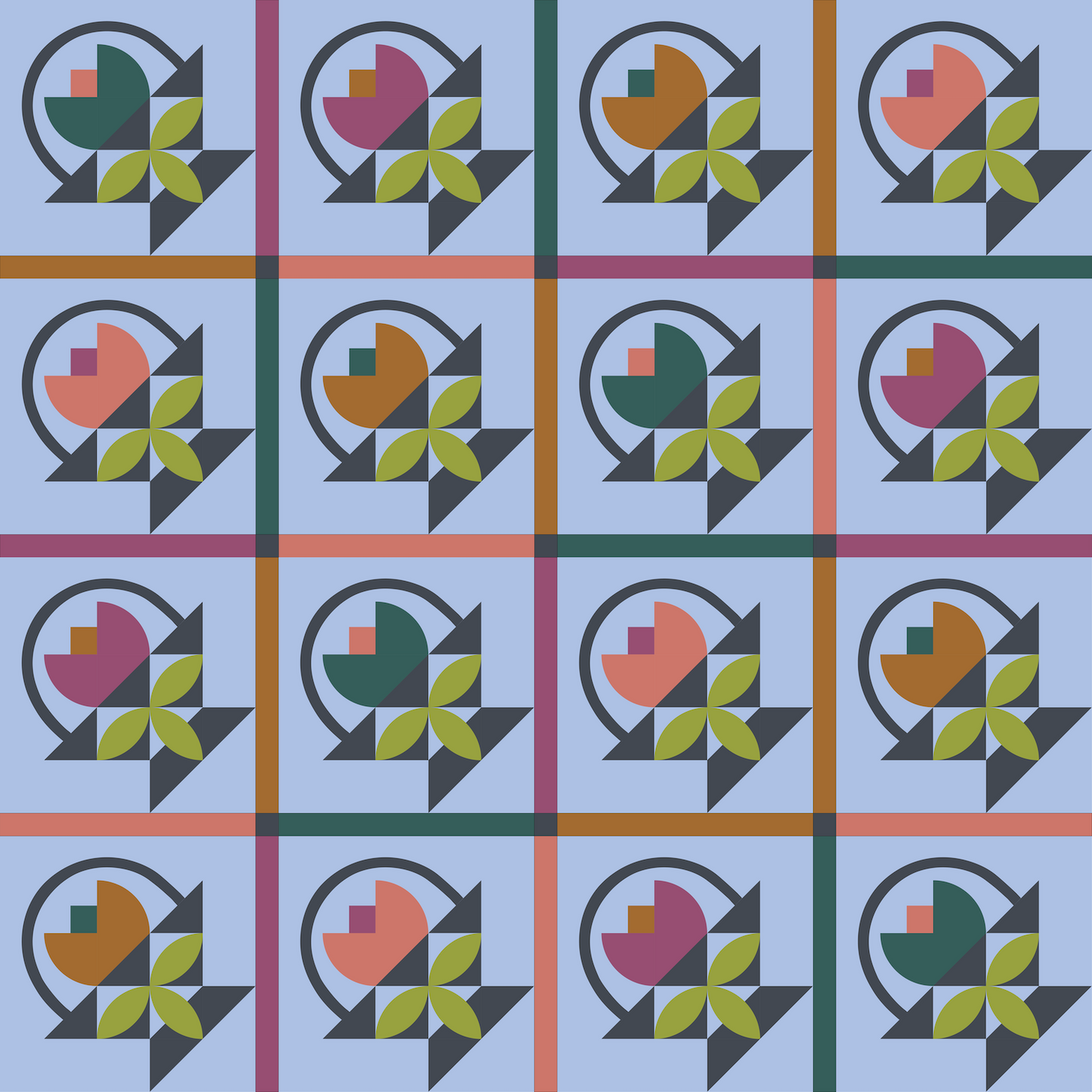 Bloom Basket Quilt Kit (Periwinkle Blossom)