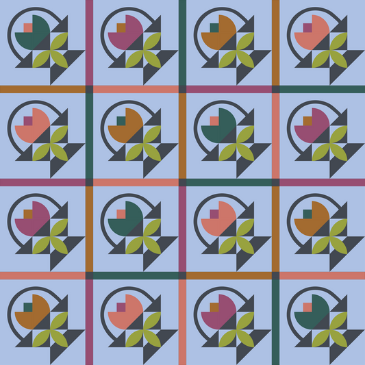 Bloom Basket Quilt Kit (Periwinkle Blossom)