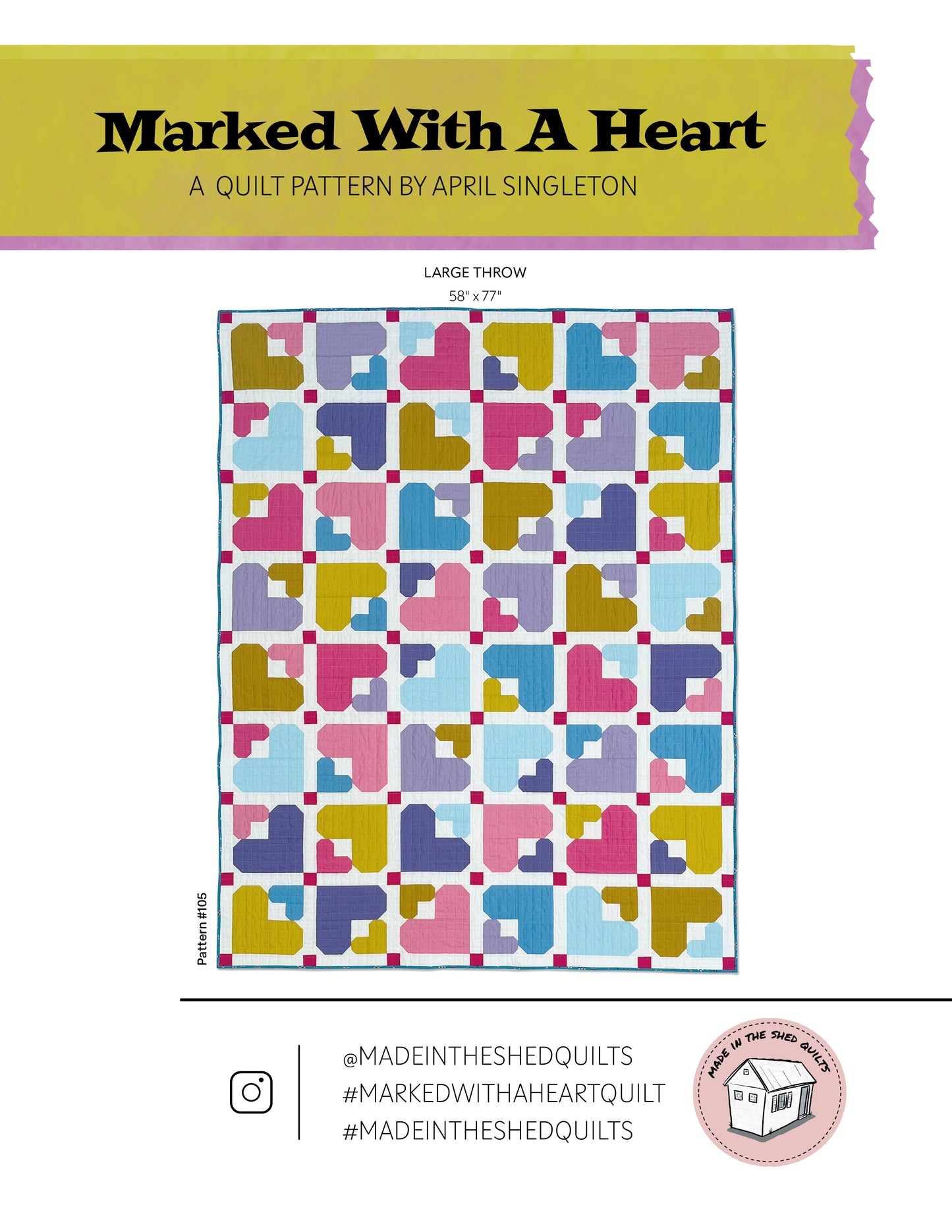 Marked With a Heart Quilt Pattern (PDF Download)