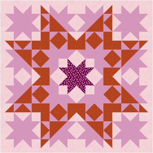 Sawtooth Starshine Quilt Kit (Cherry Blossom)