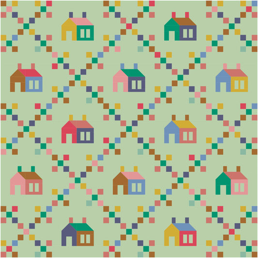 Sugar House Quilt Kit (Grass is Greener)