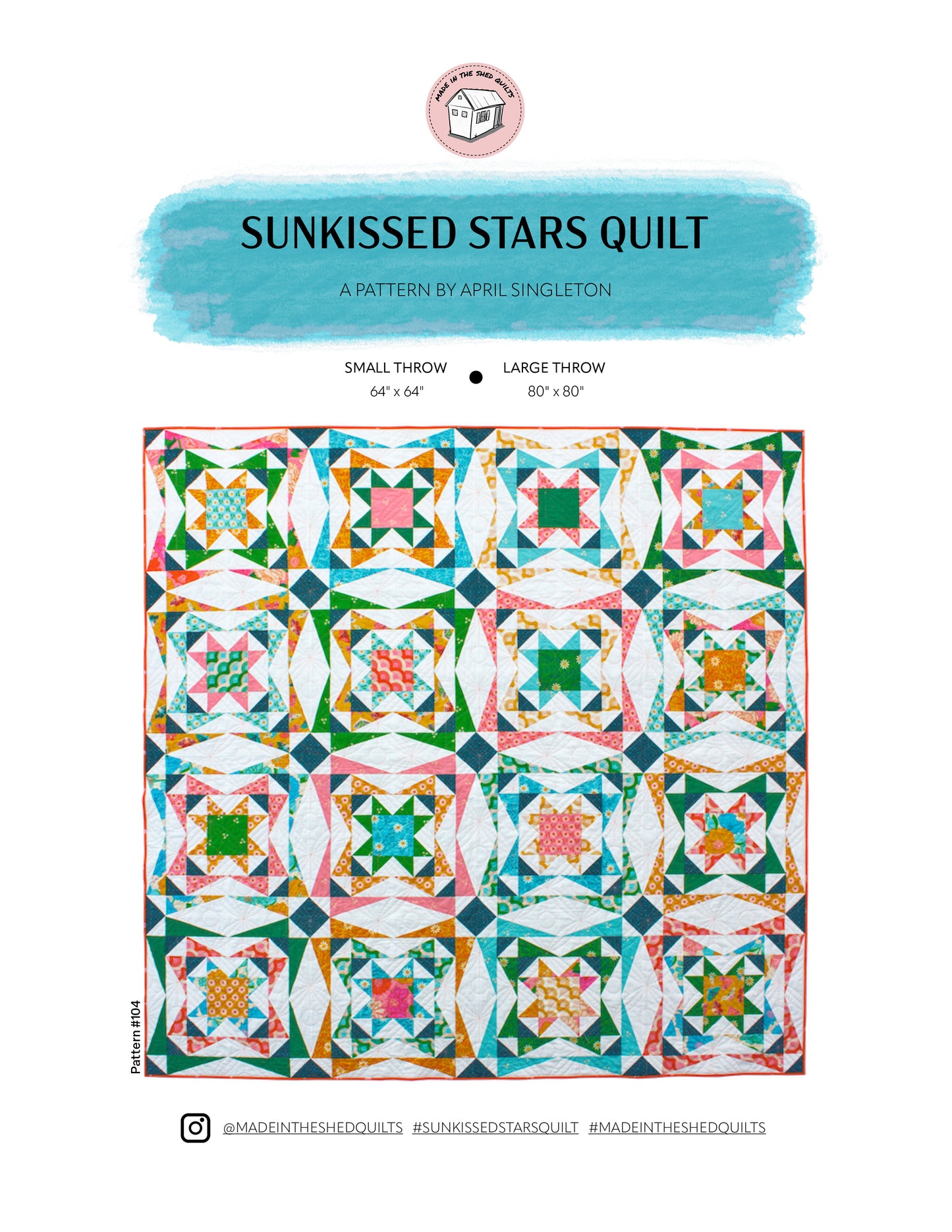 Sunkissed Stars Quilt Pattern (PDF Download)