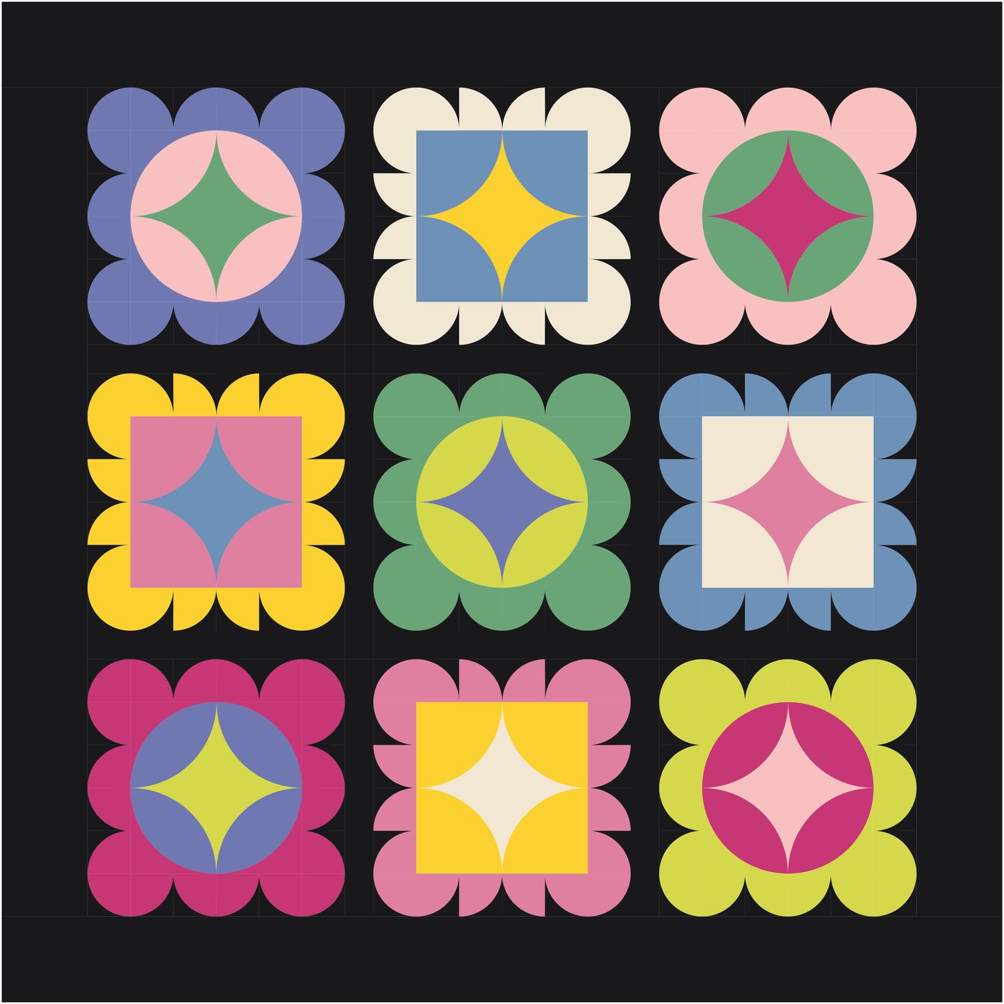 Vintage Bling Quilt Kit (Black Light)