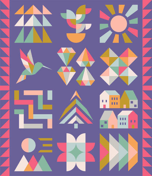 Hand + Soul 2027 Quilt Kit (Violet Rush)