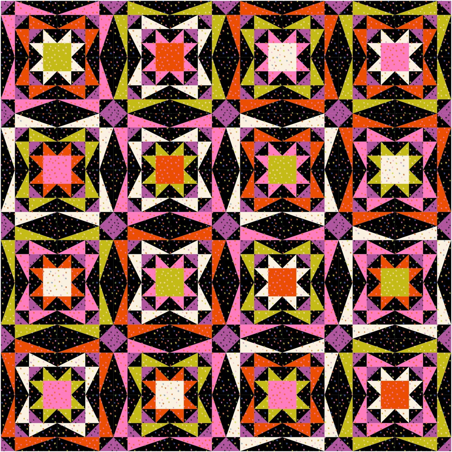 Sunkissed Stars Quilt Kit (Black Starry)